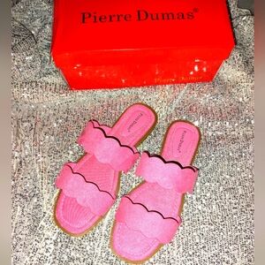 Pierre Dumas Pink Scalloped Sandals